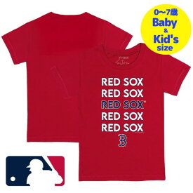 【送料無料+割引クーポン】【ベビー・キッズサイズ（0-7歳用）】 MLBオフィシャル ベビー キッズ 子供用Tシャツ 半袖トップス Red 吉田正尚 ボストン・レッドソックス Boston Red Sox Stacked T-Shirt