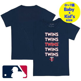 【送料無料+割引クーポン】【ベビー・キッズサイズ（0-7歳用）】 MLBオフィシャル ベビー キッズ 子供用Tシャツ 半袖トップス Navy ミネソタ・ツインズ Minnesota Twins Stacked T-Shirt