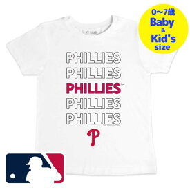 【送料無料+割引クーポン】【ベビー・キッズサイズ（0-7歳用）】 MLBオフィシャル ベビー キッズ 子供用Tシャツ 半袖トップス White フィラデルフィア・フィリーズ Philadelphia Phillies Stacked T-Shirt