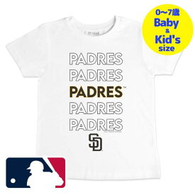 【送料無料+割引クーポン】【ベビー・キッズサイズ（0-7歳用）】 MLBオフィシャル ベビー キッズ 子供用Tシャツ 半袖トップス White ダルビッシュ有 サンディエゴ・パドレス San Diego Padres Stacked T-Shirt