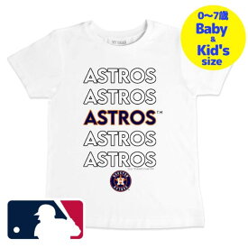 【送料無料+割引クーポン】【ベビー・キッズサイズ（0-7歳用）】 MLBオフィシャル ベビー キッズ 子供用Tシャツ 半袖トップス White ヒューストン・アストロズ Houston Astros Stacked T-Shirt