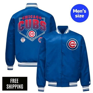MLB �V�J�S�E�J�u�X ���i���� ��ؐ��� �����Y �X�^�W���� �W���P�b�g Starter �X�^�[�^�[ ���W���[���[�O CHICAGO CUBS HOMEPLATE PRINTED GRAPHIC SATIN VARSITY JACKET ��������
