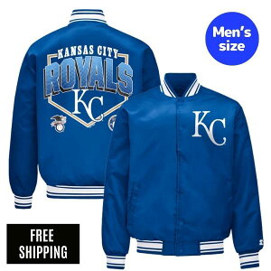 MLB �J���U�X�V�e�B�E���C�����Y �����Y �X�^�W���� �W���P�b�g Starter �X�^�[�^�[ ���W���[���[�O KANSAS CITY ROYALS HOMEPLATE PRINTED GRAPHIC SATIN VARSITY JACKET ��������