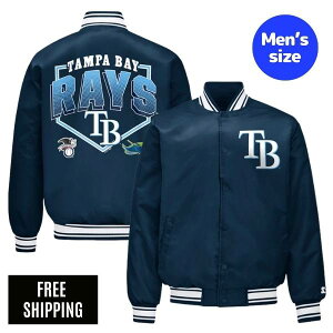 MLB �^���p�x�C�E���C�Y �����Y �X�^�W���� �W���P�b�g Starter �X�^�[�^�[ ���W���[���[�O TAMPA BAY RAYS PRINTED HOMEPLATE SATIN VARSITY JACKET ��������