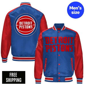 NBA �f�g���C�g�E�s�X�g���Y �����Y �X�^�W���� �W���P�b�g Starter �X�^�[�^�[ DETROIT PISTONS SATIN VARSITY JACKET ��������