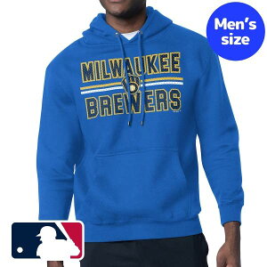�y���������z MLB���� ���W���[���[�O�I�t�B�V���� �����Y �p�[�J�[ �g���[�i�[ �����g�b�v�X Starter �X�^�[�^�[ �~���E�H�[�L�[�E�u�����[�Y Milwaukee Brewers Team Mesh Print Graphic Pullover Hoodie