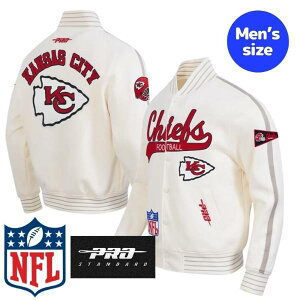 �y���������z NFL���� ���K�i �����Y �A�E�^�[ �X�^�W���� �o�[�V�e�B�W���P�b�g �v���X�^���_�[�h Pro Standard �J���U�X�V�e�B�E�`�[�t�X KANSAS CITY CHIEFS PRO GAME DAY RETRO JACKET
