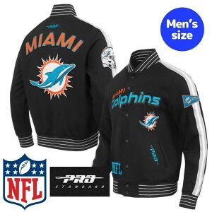 �y���������z NFL���� ���K�i �����Y �A�E�^�[ �X�^�W���� �o�[�V�e�B�W���P�b�g �v���X�^���_�[�h Pro Standard �}�C�A�~�E�h���t�B���Y MIAMI DOLPHINS PRO GAME DAY DBL KNIT JACKET