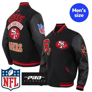 �y���������z NFL���� ���K�i �����Y �A�E�^�[ �X�^�W���� �o�[�V�e�B�W���P�b�g �v���X�^���_�[�h Pro Standard �T���t�����V�X�R�E49ers SAN FRANCISCO 49ERS BEST OF RIB WOOL VARSITY JACKET