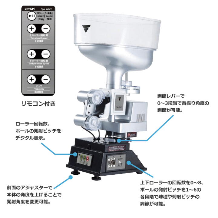楽天市場】ヴィクタス 【 VICTAS 】 卓球マシン スピンメイトV 2024年 