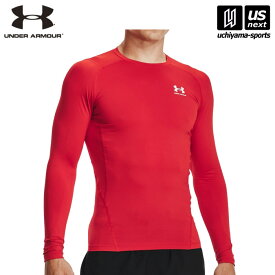 アンダーアーマー 【 UNDER ARMOUR 】 UAヒートギアアーマー コンプレッション ロングスリーブ シャツ レッド/ホワイト 1361524 [M便 1/1][取り寄せ] [自社倉庫]