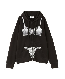 �yLHP�zVAQUERA/���@�P��/WOMEN TROMPE L`OEIL ZIP HOODIE