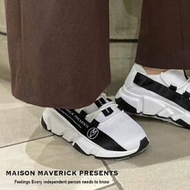 【B'2nd】MAISON MAVERICK PRESENTS（メゾン・マベリック・プレゼンツ）シューレースダッドスニーカー /MS2047 レディース 靴 厚底 黒 ブラック グレー 白 ホワイト 紐靴 おしゃれ 22.5 23.0 23.5 24.0 24.5
