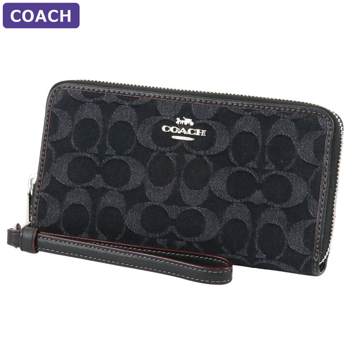 楽天市場】コーチ COACH 財布 長財布 CP412 SVBK ストラップ付 