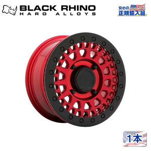 yBlack Rhino (ubNCm) K㗝Xz14C`A~zC[ 1{PARKER UTV BEADLOCK 14×7J 4H137 +36CANDY RED W/ BLACK BEAD RING ėp