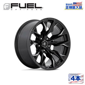 【FUEL OFFROAD (フューエルオフロード) 正規代理店】20インチアルミホイール 4本D803 FLAME8 20×9 8H180 +1 CB124.2グロスブラックミルド/GLOSS BLACK MILLED 汎用
