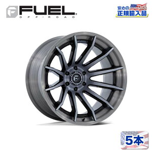 【FUEL OFFROAD (フューエルオフロード) 正規代理店】24インチホイール 5本セットFC403 BURN 24×12 6H 139.7 -44 CB106.1GLOSS BLACK BRUSHED DARK TINT(グロスブラックブラッシュド ダークティント)汎用/FC403BT24126844