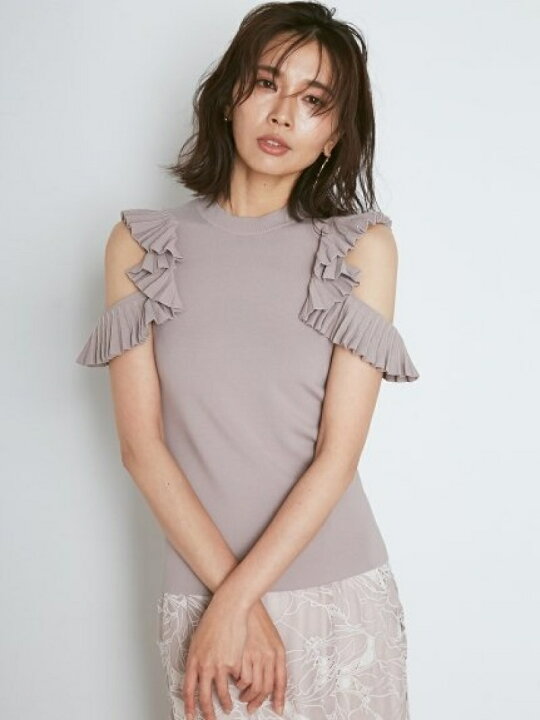 楽天市場】【SALE／50%OFF】プリーツラッフルスリーブニットプル 