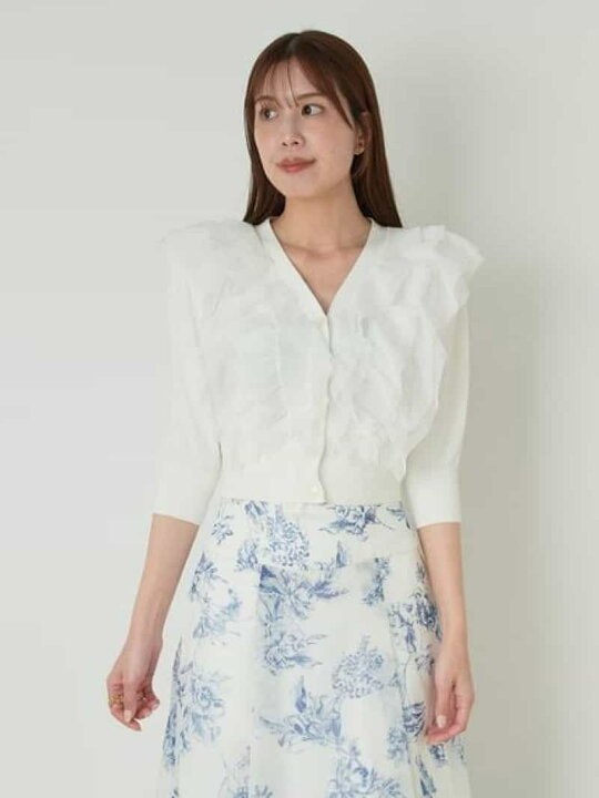楽天市場】【SALE／50%OFF】Sustainableチュールフリルコンビカーデ 