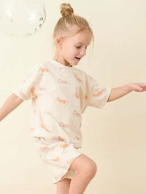 【KIDS】シーサイドキャット柄半袖Tシャツ gelato pique ジェラートピケ トップス カットソー・Tシャツ ピンク[Rakuten Fashion]