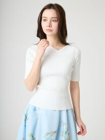 【洗える】デコルテデザインニットプルオーバー CELFORD セルフォード トップス ニット ホワイト【送料無料】[Rakuten Fashion]