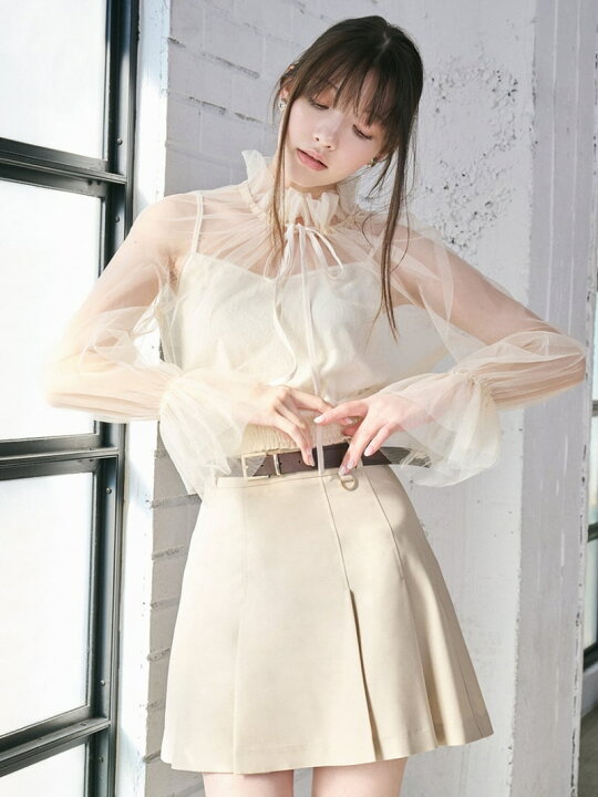 楽天市場】【SALE／30%OFF】ベルト付きタックプリーツスカショーパン  