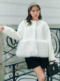 裾ファーブルゾン CELFORD セルフォード ジャケット・アウター ブルゾン・ジャンパー ホワイト ブラック【送料無料】[Rakuten Fashion]