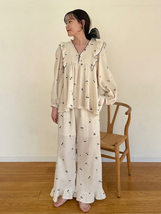 楽天市場】【SALE／30%OFF】ダブルガーゼ チェリープリントフリル 