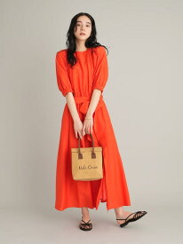 【SALE／50%OFF】【ウォッシャブル】パフスリーブブラウジングワンピース Mila Owen ミラオーウェン ワンピース・ドレス ワンピース レッド【RBA_E】【送料無料】[Rakuten Fashion]