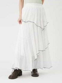 【SALE／50%OFF】メローフリル光沢シアースカート LILY BROWN リリーブラウン スカート ロング・マキシスカート ホワイト ブラウン ネイビー【RBA_E】【送料無料】[Rakuten Fashion]