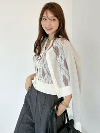 アーガイルカーディガン SNIDEL スナイデル トップス カーディガン グレー【送料無料】[Rakuten Fashion]