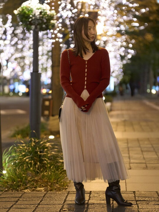 楽天市場】【SALE／50%OFF】チュールプリーツスカートコンビリブニット  