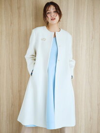カシミヤ混ノーカラーコート CELFORD セルフォード ジャケット・アウター ノーカラージャケット イエロー【送料無料】[Rakuten Fashion]