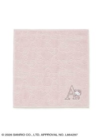 イニシャル ハローキティ リボンハンドタオル(ピンク) sanrio house サンリオ ハウス ファッション雑貨 ハンカチ・ハンドタオル ピンク[Rakuten Fashion]