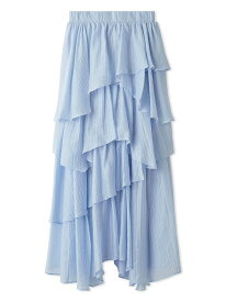 【SALE／50%OFF】アシンメトリーティアードスカート FRAY I.D フレイ アイディー スカート ロング・マキシスカート ホワイト グレー【RBA_E】【送料無料】[Rakuten Fashion]