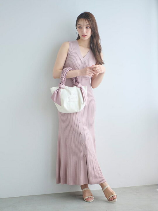 楽天市場】【SALE／50%OFF】ノースリフロントボタンニットワンピース 