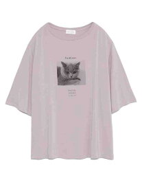 【SALE／30%OFF】CATプリントTシャツ SNIDEL HOME スナイデルホーム トップス カットソー・Tシャツ ホワイト ピンク【RBA_E】[Rakuten Fashion]