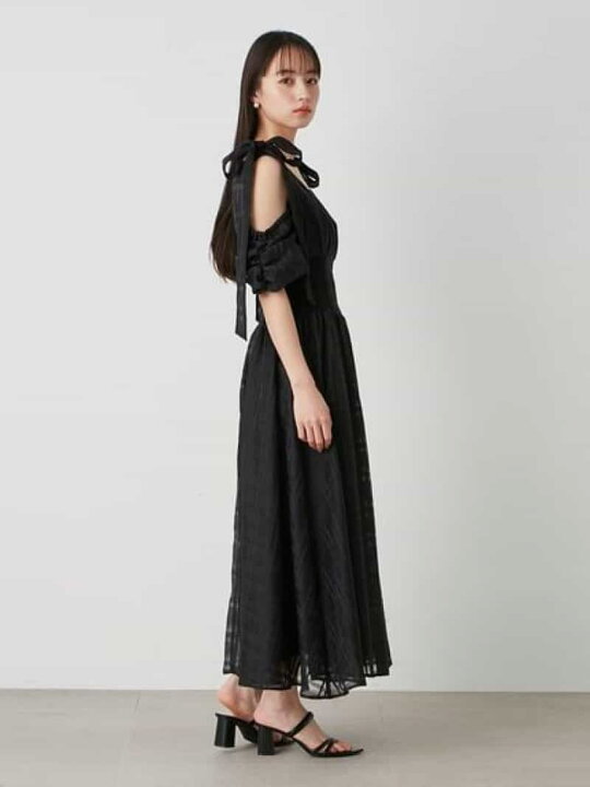 楽天市場】【SALE／40%OFF】リボンショルダーウエストリブワンピース  