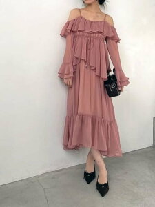 �ySALE�^50%OFF�z�I�t�V�����t���������s�[�X SNIDEL �X�i�C�f�� �����s�[�X�E�h���X �����s�[�X �C�G���[�yRBA_E�z�y���������z[Rakuten Fashion]