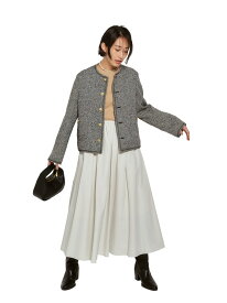 ウエストゴムサスペンダーギャザースカート Mila Owen ミラオーウェン スカート ロング・マキシスカート ホワイト ブラック【送料無料】[Rakuten Fashion]