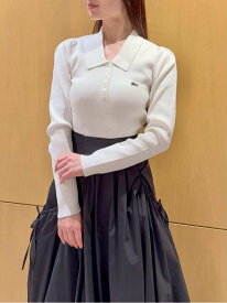 LACOSTE/ポロリブニット SNIDEL スナイデル トップス ニット グレー ホワイト【送料無料】[Rakuten Fashion]