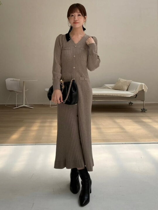楽天市場】【SALE／50%OFF】フロントボタンニットワンピース SNIDEL 