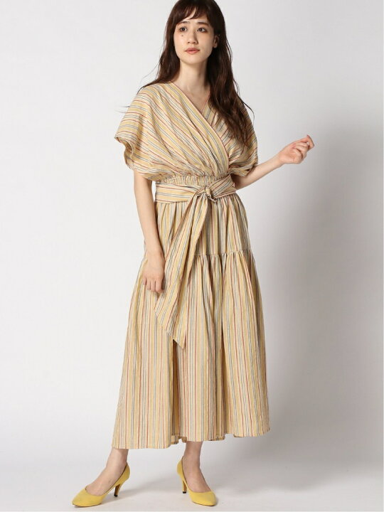 楽天市場】【SALE／45%OFF】ストライプカシュクールワンピース CELFORD  