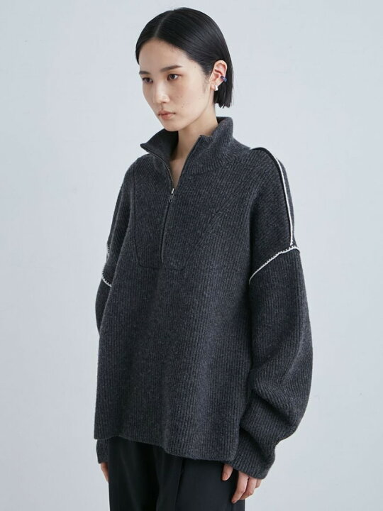 楽天市場】【SALE／50%OFF】片畦ニットハーフジッププルオーバー 