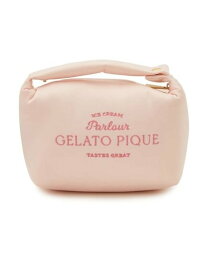 【SALE／30%OFF】サテンロゴ刺繍ハンドルポーチ gelato pique ジェラートピケ 財布・ポーチ・ケース ポーチ ホワイト ピンク【RBA_E】[Rakuten Fashion]