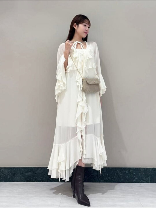楽天市場】【SALE／50%OFF】フリルドレープロングドレス SNIDEL  