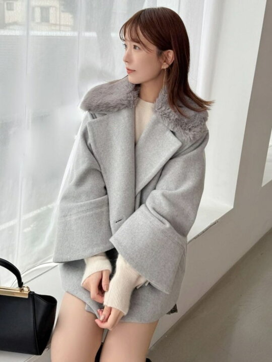 楽天市場】【SALE／50%OFF】【WEB限定】ファーカラーミドルコート 