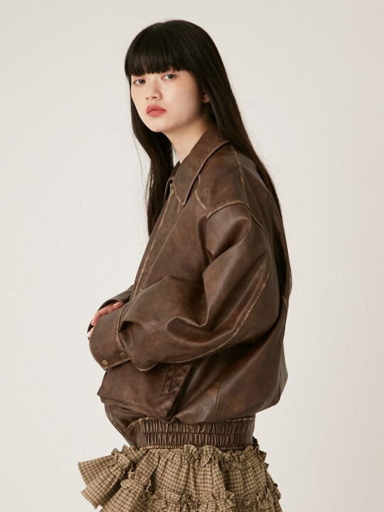 楽天市場】【SALE／30%OFF】ヴィンテージレザーブルゾン LILY BROWN 