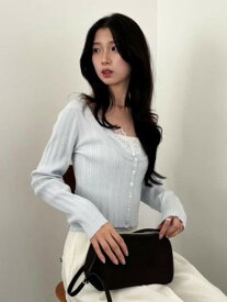 レーストリムニットアンサンブル SNIDEL スナイデル トップス ニット ホワイト【送料無料】[Rakuten Fashion]