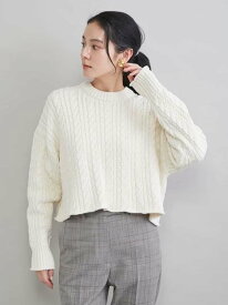 【SALE／50%OFF】ショートヘムケーブルニット Mila Owen ミラオーウェン トップス ニット レッド【RBA_E】【送料無料】[Rakuten Fashion]